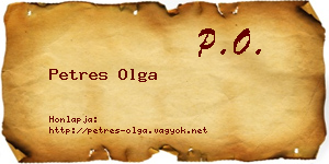 Petres Olga névjegykártya