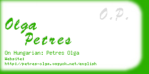 olga petres business card